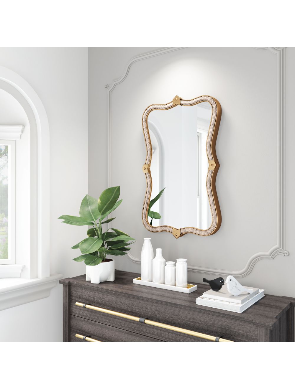 Gold Beveled Mirror