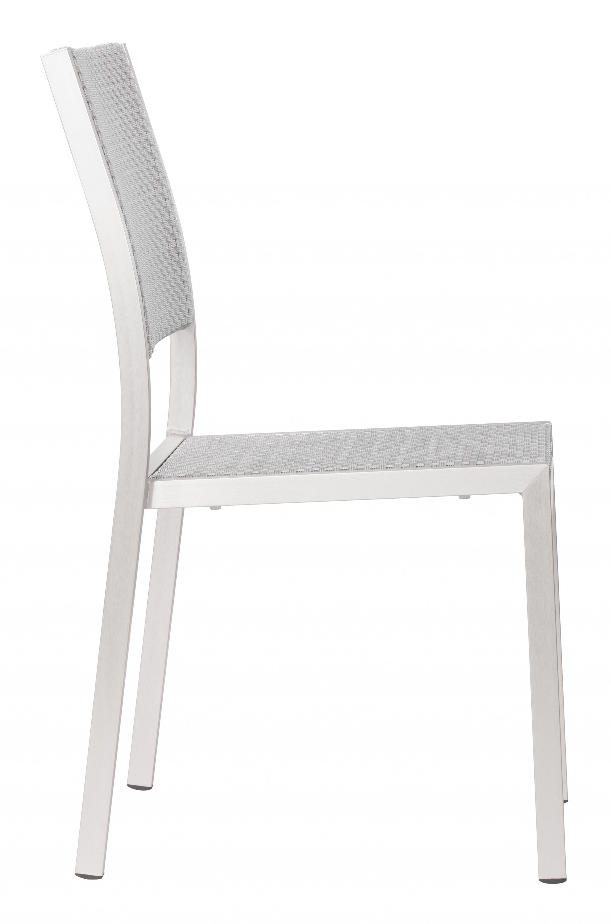 Set Of Two 18" White Aluminum Side Chair