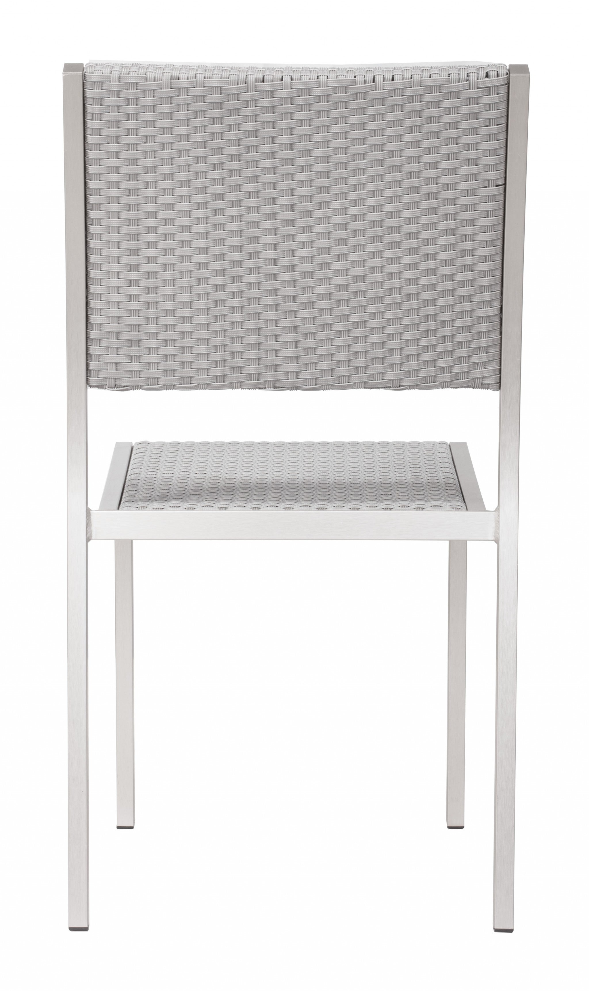 Set Of Two 18" White Aluminum Side Chair