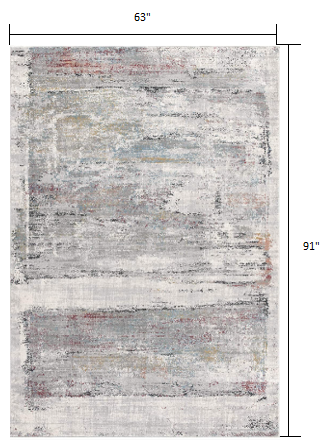 5’ X 8’ Gray Abstract Irregular Blocks Area Rug