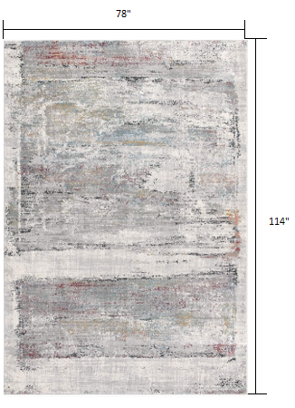 7’ X 10’ Gray Abstract Irregular Blocks Area Rug