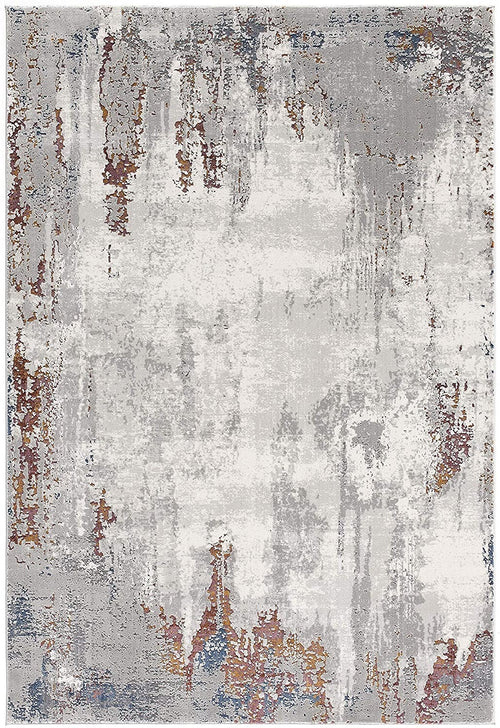 4’ X 6’ Gray And Ivory Modern Abstract Area Rug