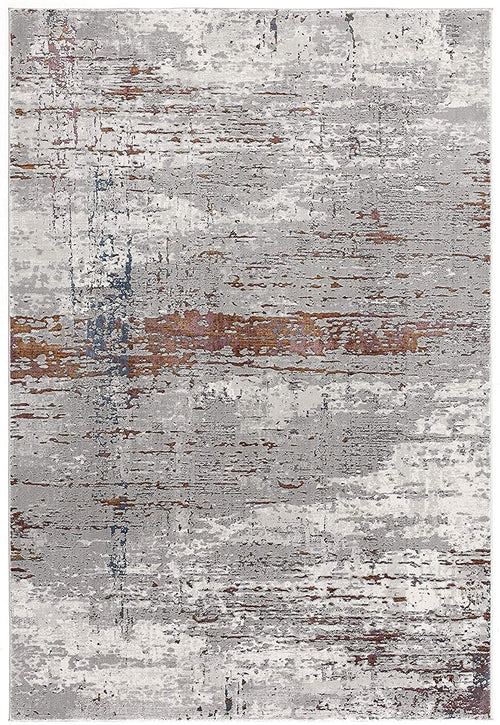 5’ X 8’ Gray And Brown Abstract Scraped Area Rug