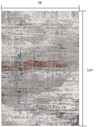 7’ X 10’ Gray And Brown Abstract Scraped Area Rug