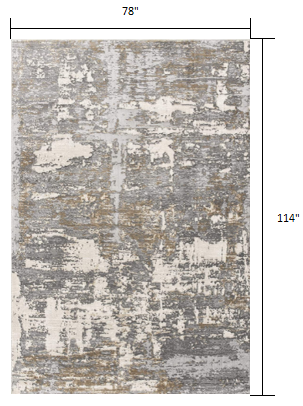 7’ X 10’ Beige And Gray Distressed Area Rug