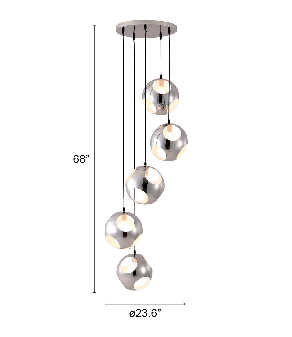 Modern Chrome Asteroid Ceiling Lamp