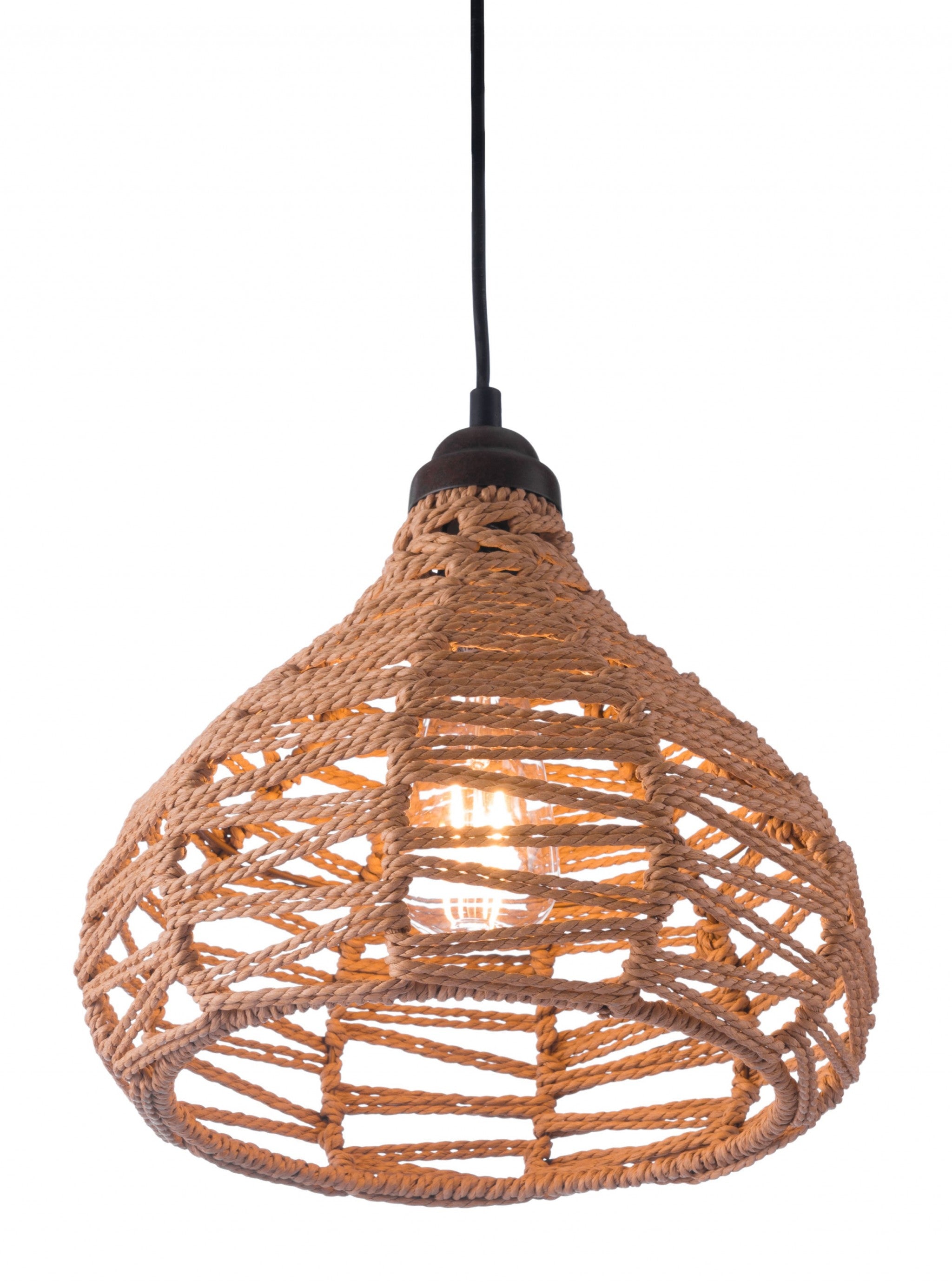 Lantern Empire Metal Dimmable Ceiling Light With Natural Shades