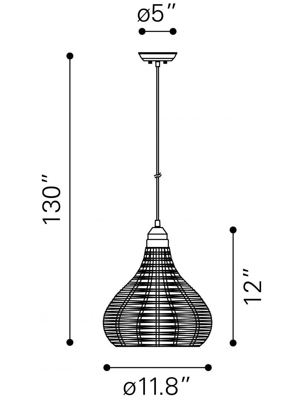 Lantern Empire Metal Dimmable Ceiling Light With Natural Shades