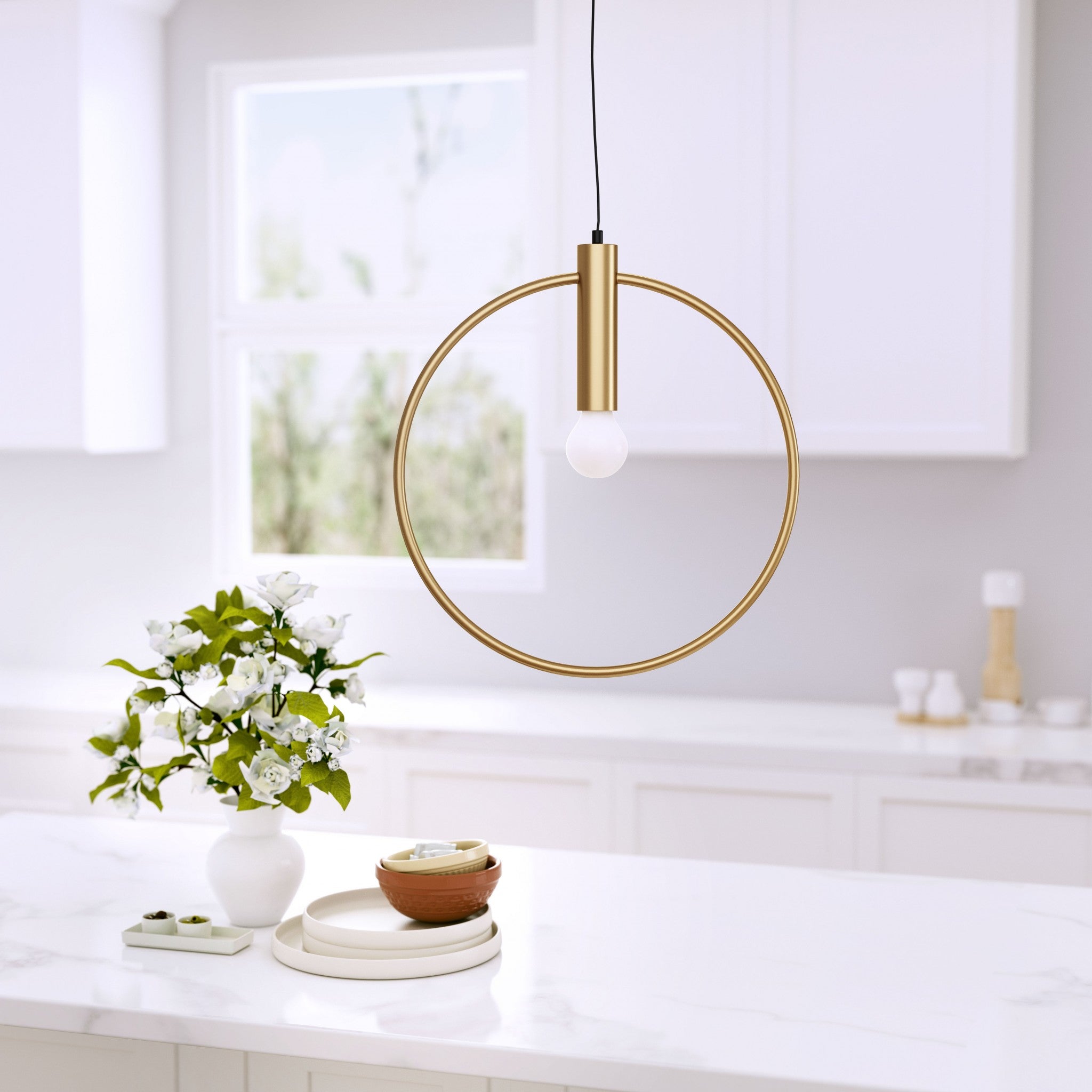 Gold Ring Ceiling Lamp