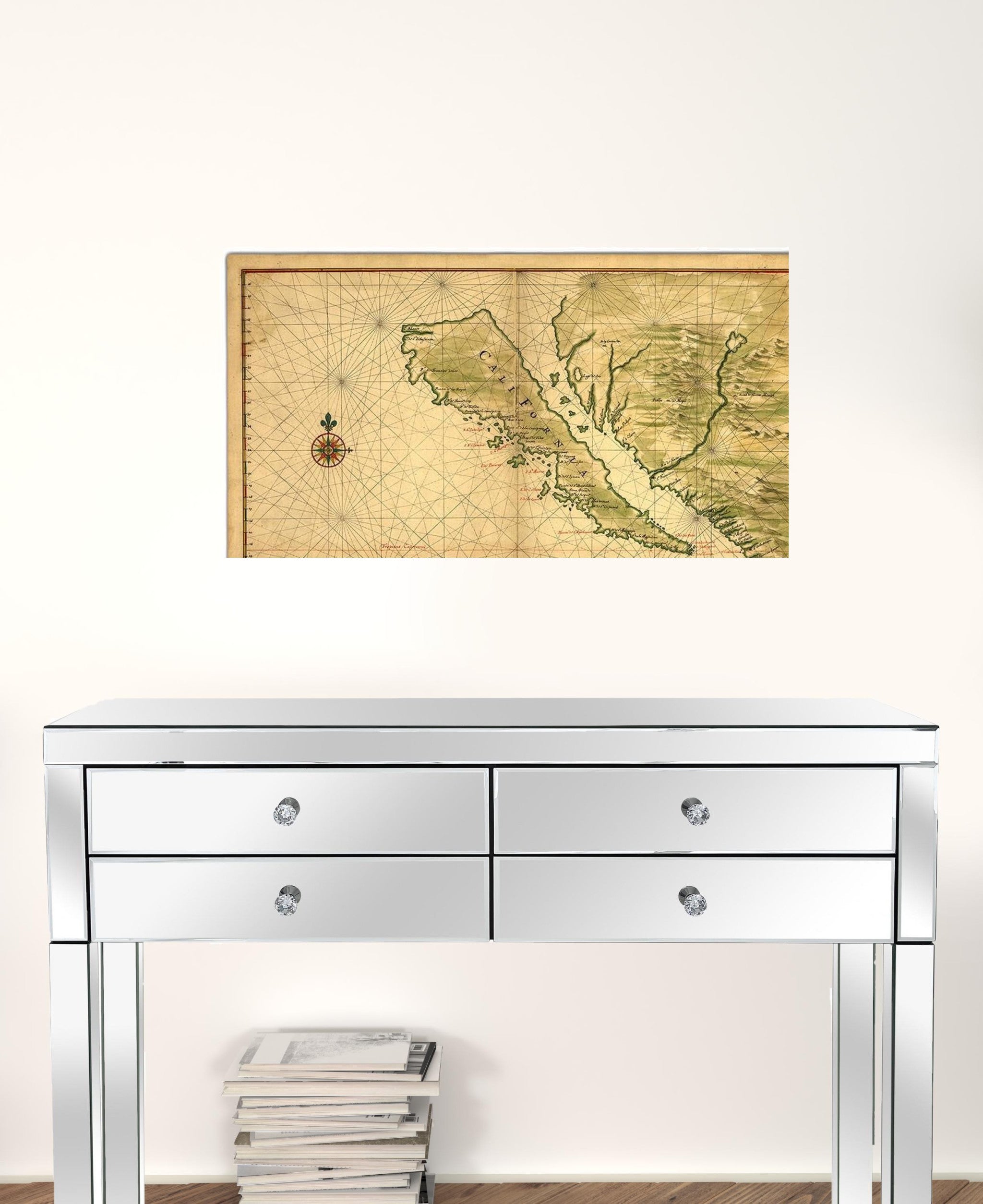 20" X 30" California As An Island C1650 Vintage Map Wall Art