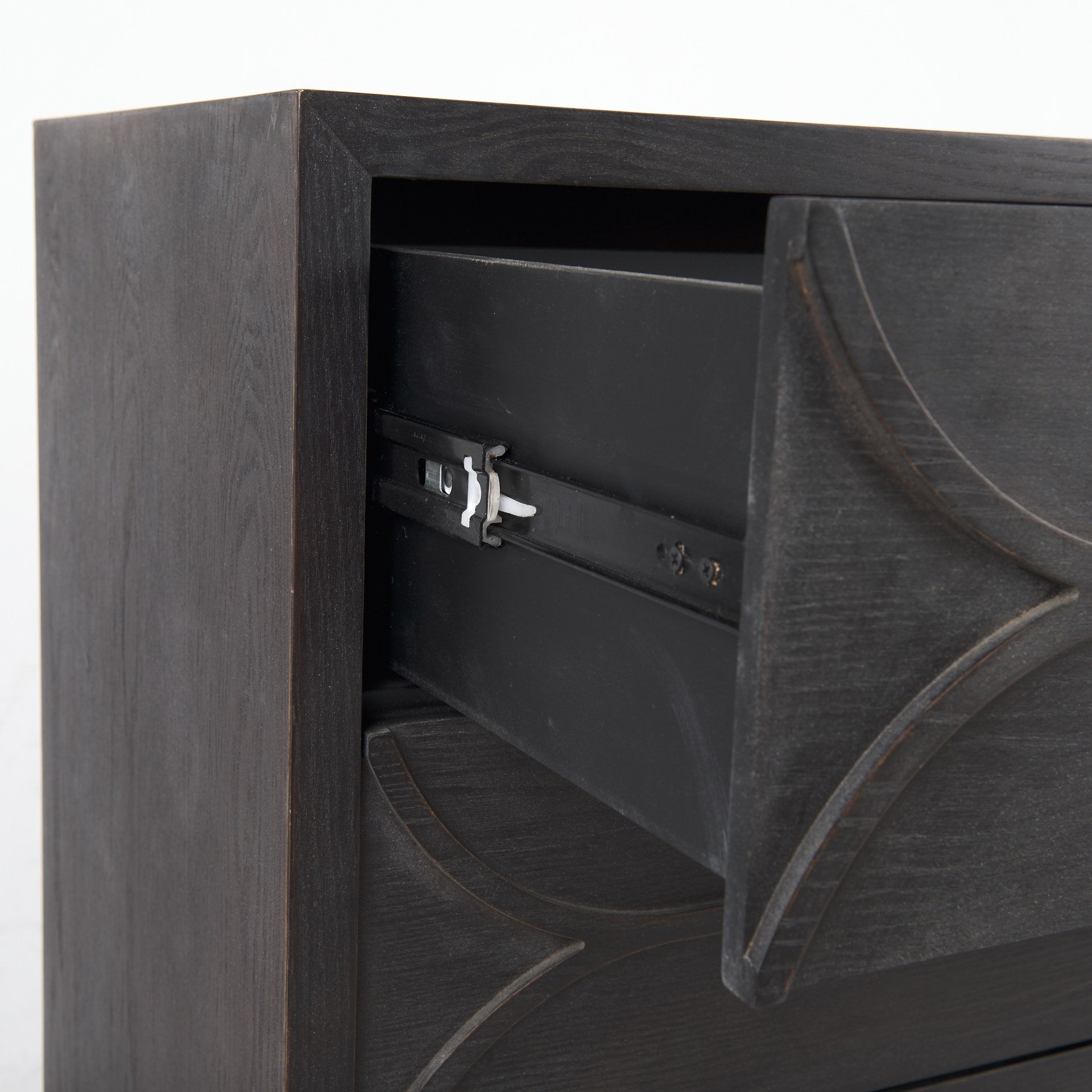 Contemporary Dark Oval Accent Cabinet