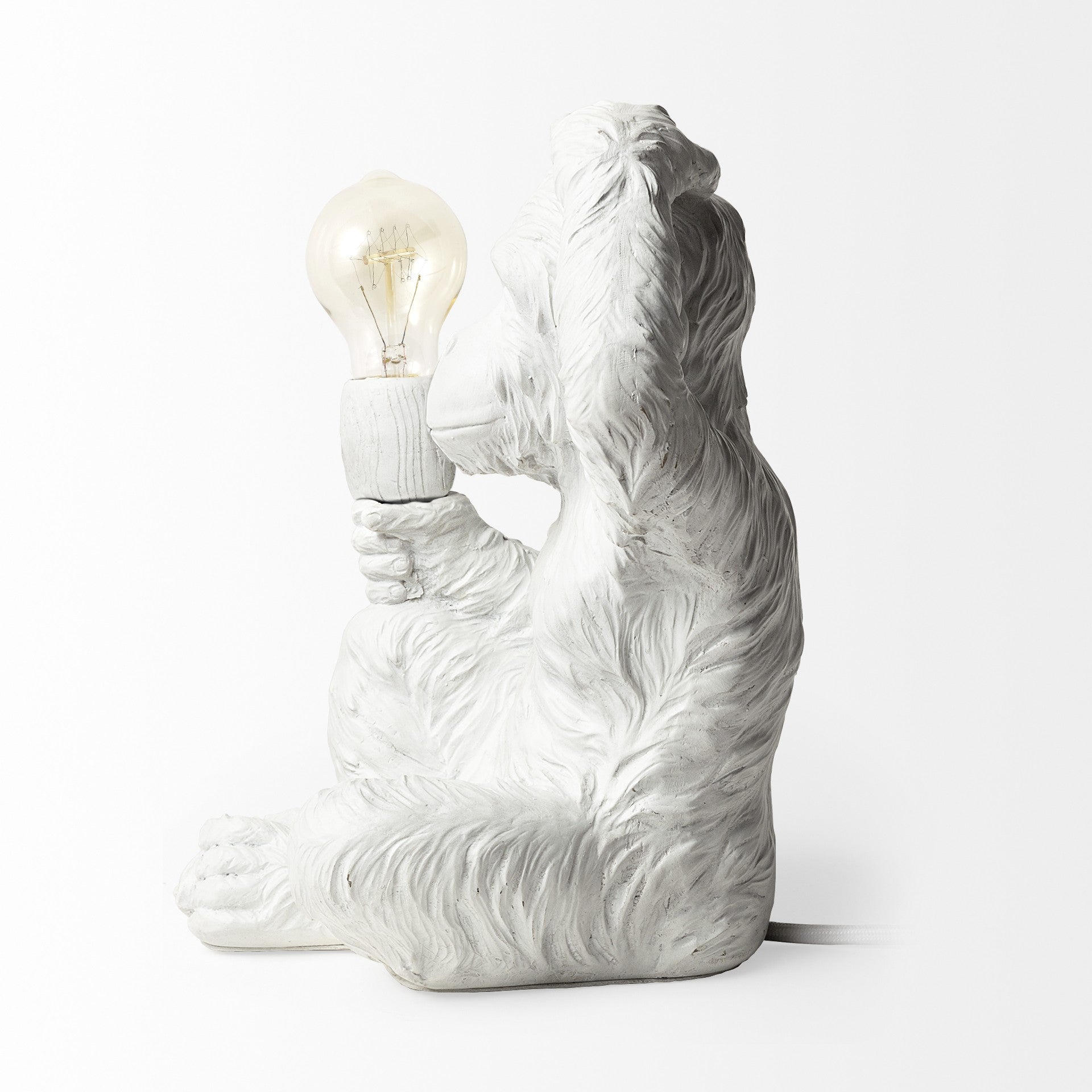 White Whimsical Monkey Table Or Desk Lamp