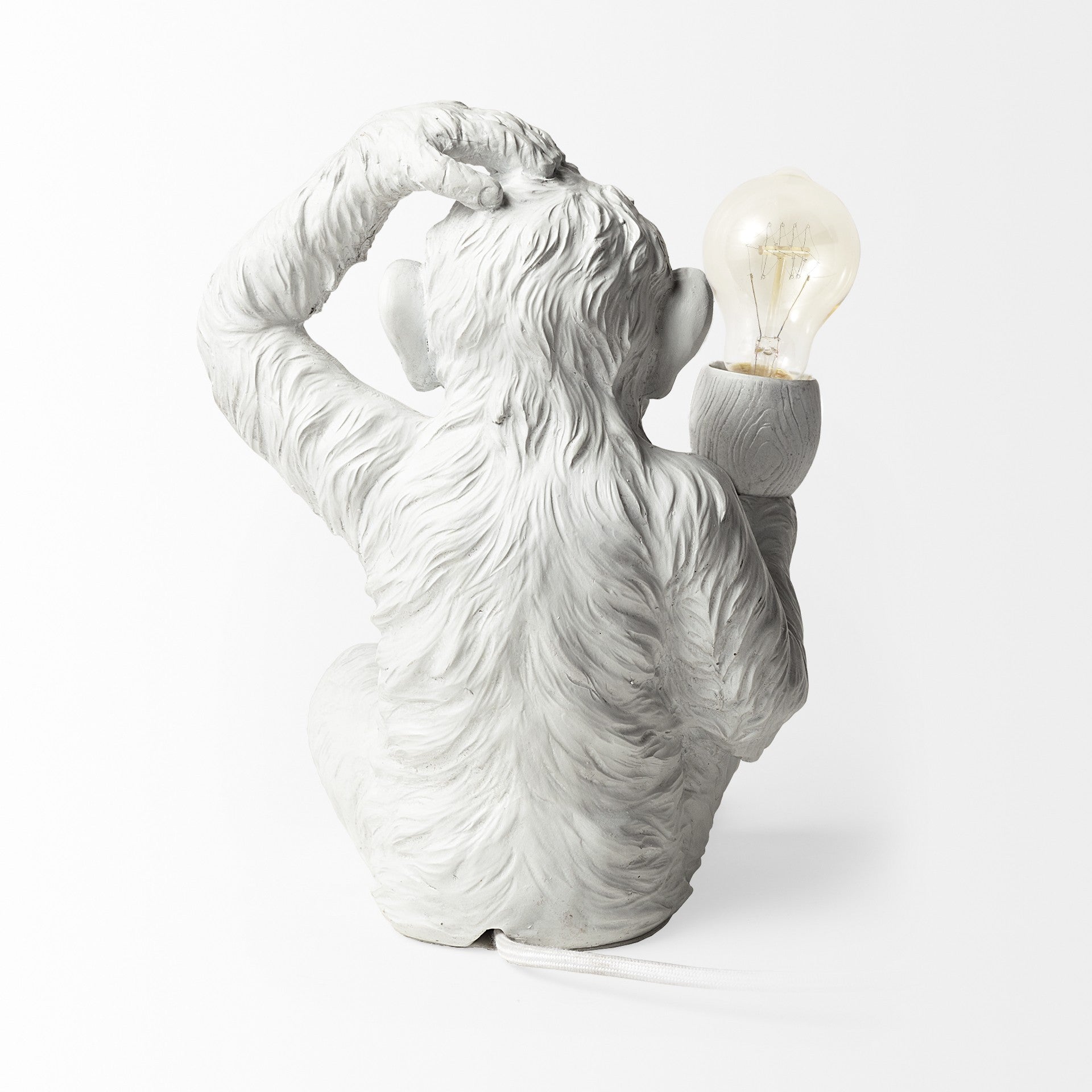 White Whimsical Monkey Table Or Desk Lamp