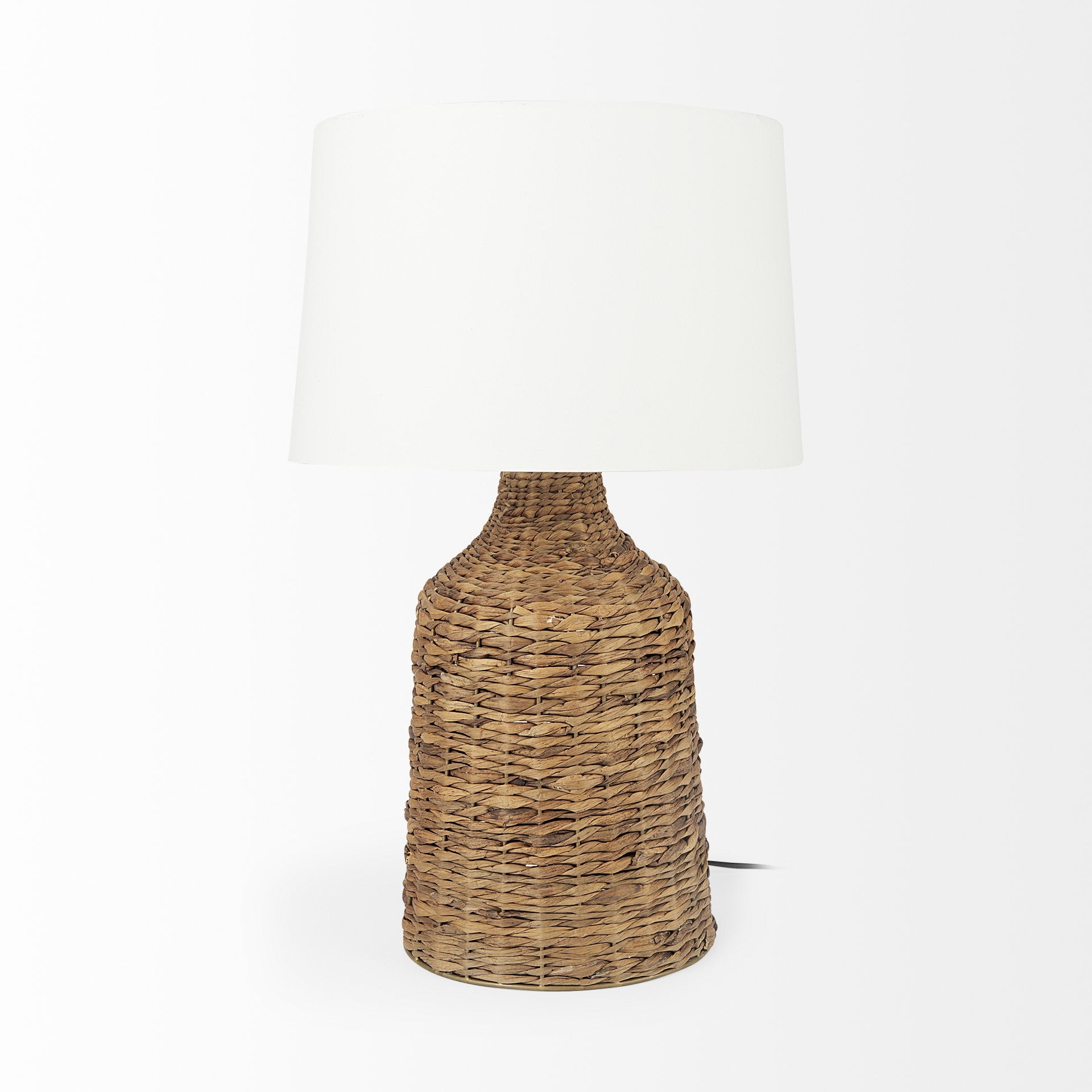 Updated Rustic Brown Wicker Table Lamp