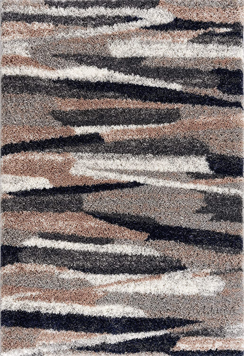 7’ X 9’ Gray And Black Strokes Area Rug