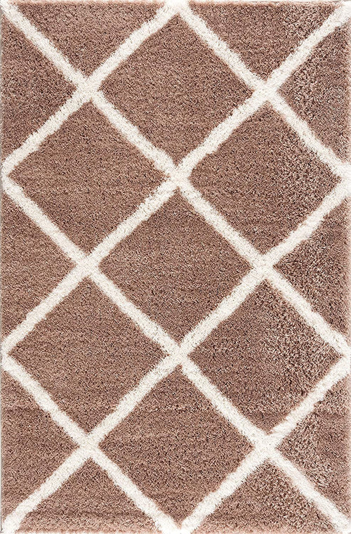 5' X 8' Beige Geometric Area Rug