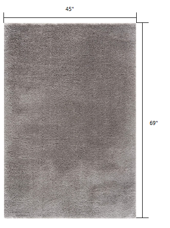 4’ X 6’ Gray Modern Solid Shag Area Rug