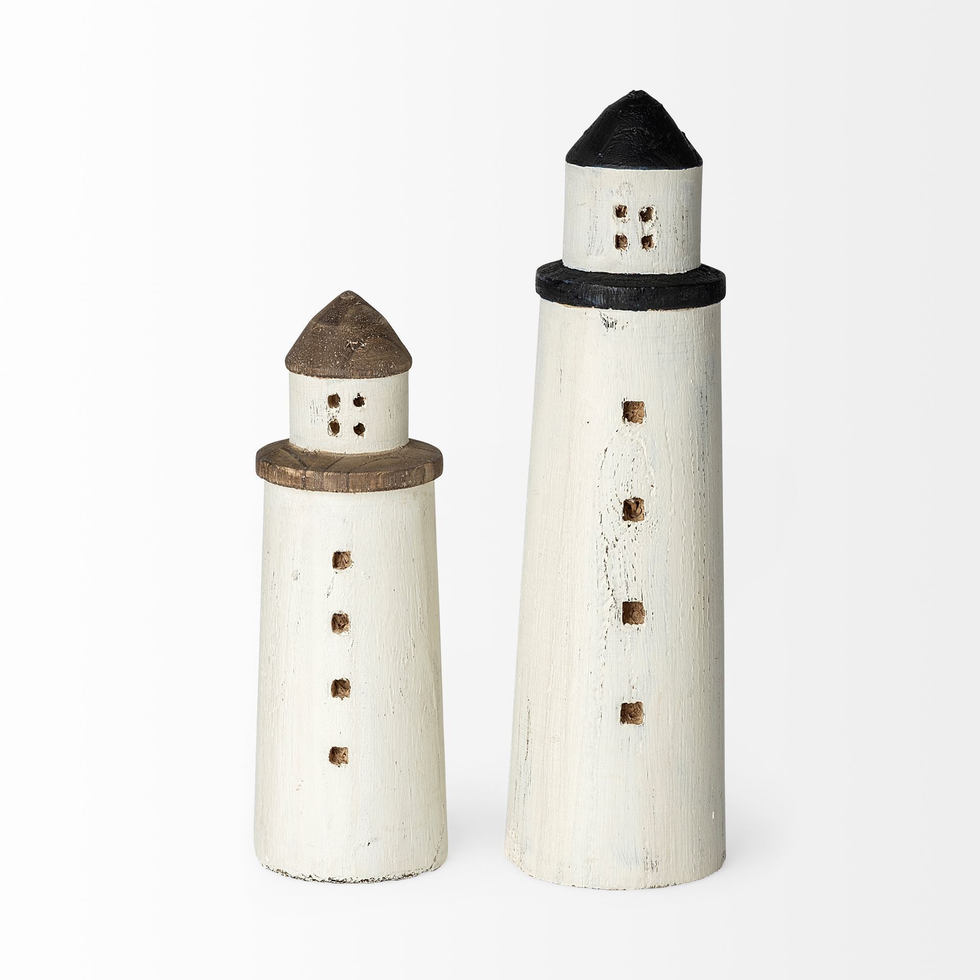 White Jumbo Rustic Wooden Lighthouse