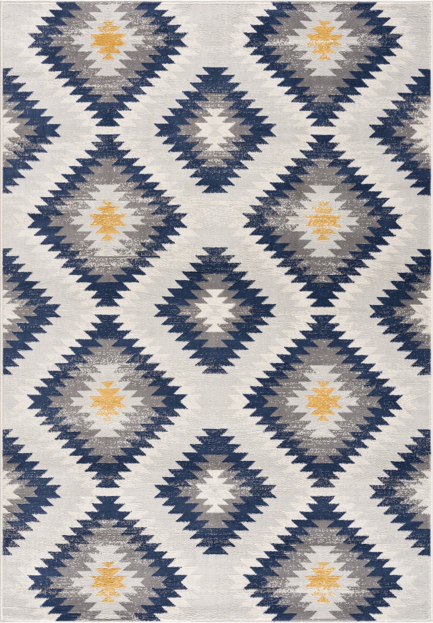 5' X 7' Blue Ikat Kilim Area Rug