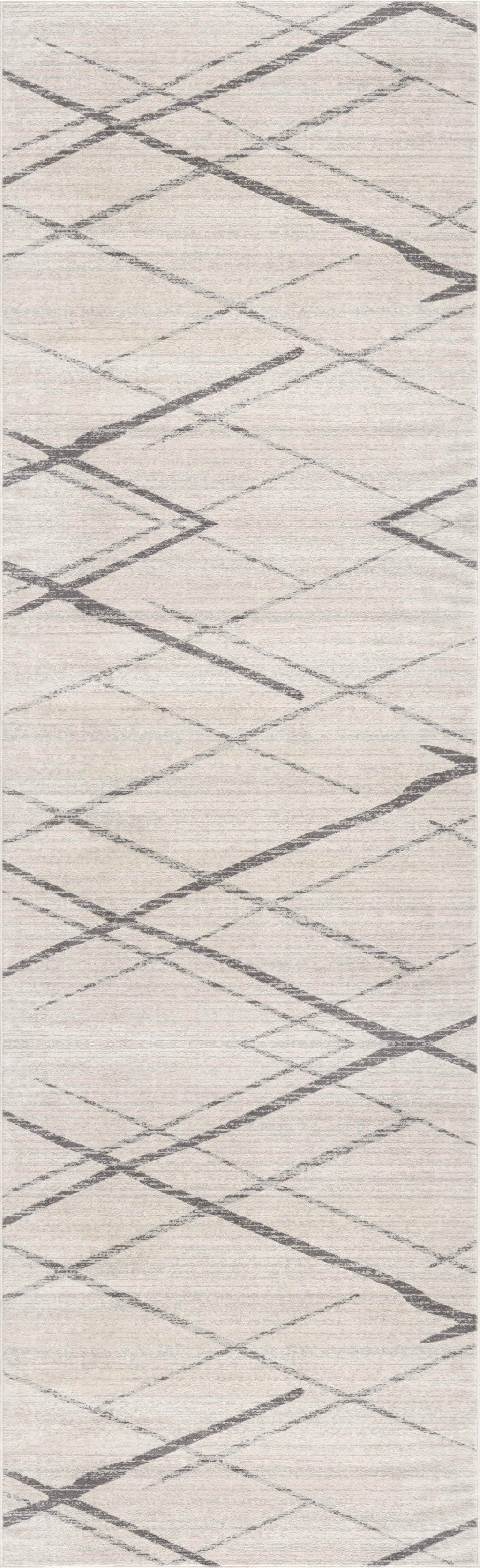 2' X 4' Gray Geometric Dhurrie Area Rug