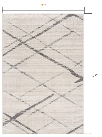 3' X 5' Gray Geometric Dhurrie Area Rug