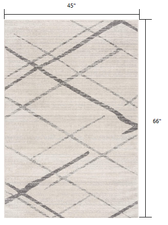 4' X 6' Gray Geometric Dhurrie Area Rug