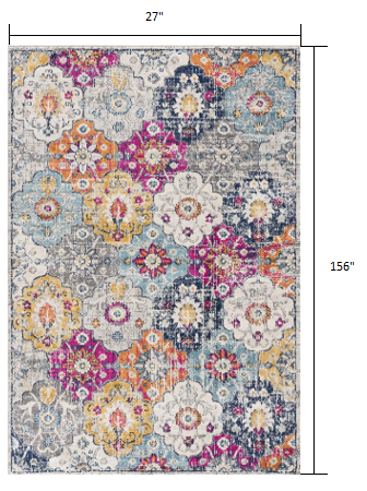 13' Runner Rust Floral Dhurrie Runner Rug