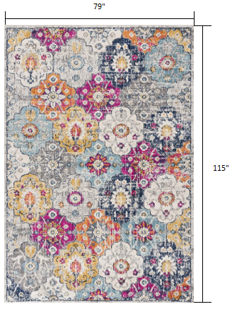 6' X 9' Rust Floral Dhurrie Area Rug