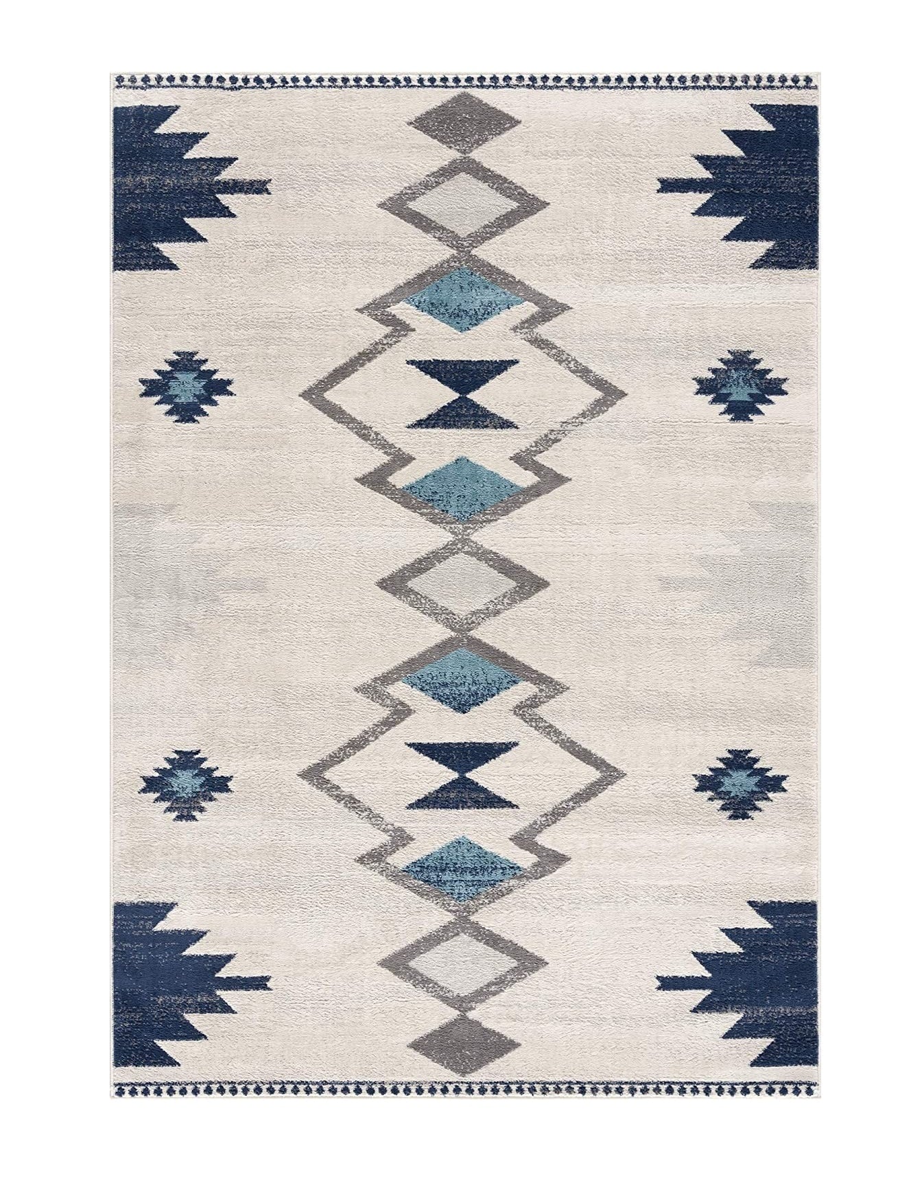 13' Runner Cream Southwestern Dhurrie Runner Rug