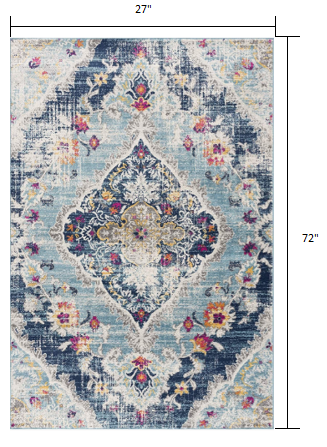 2? X 6? Blue Oriental Area Rug