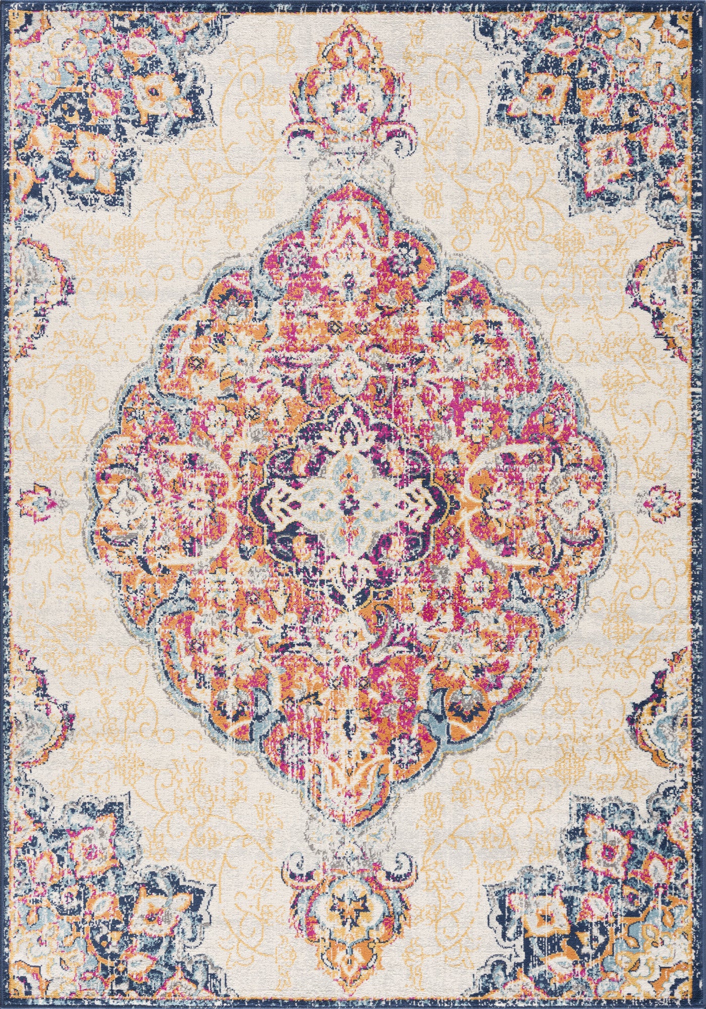 5' X 7' Cream Oriental Dhurrie Area Rug