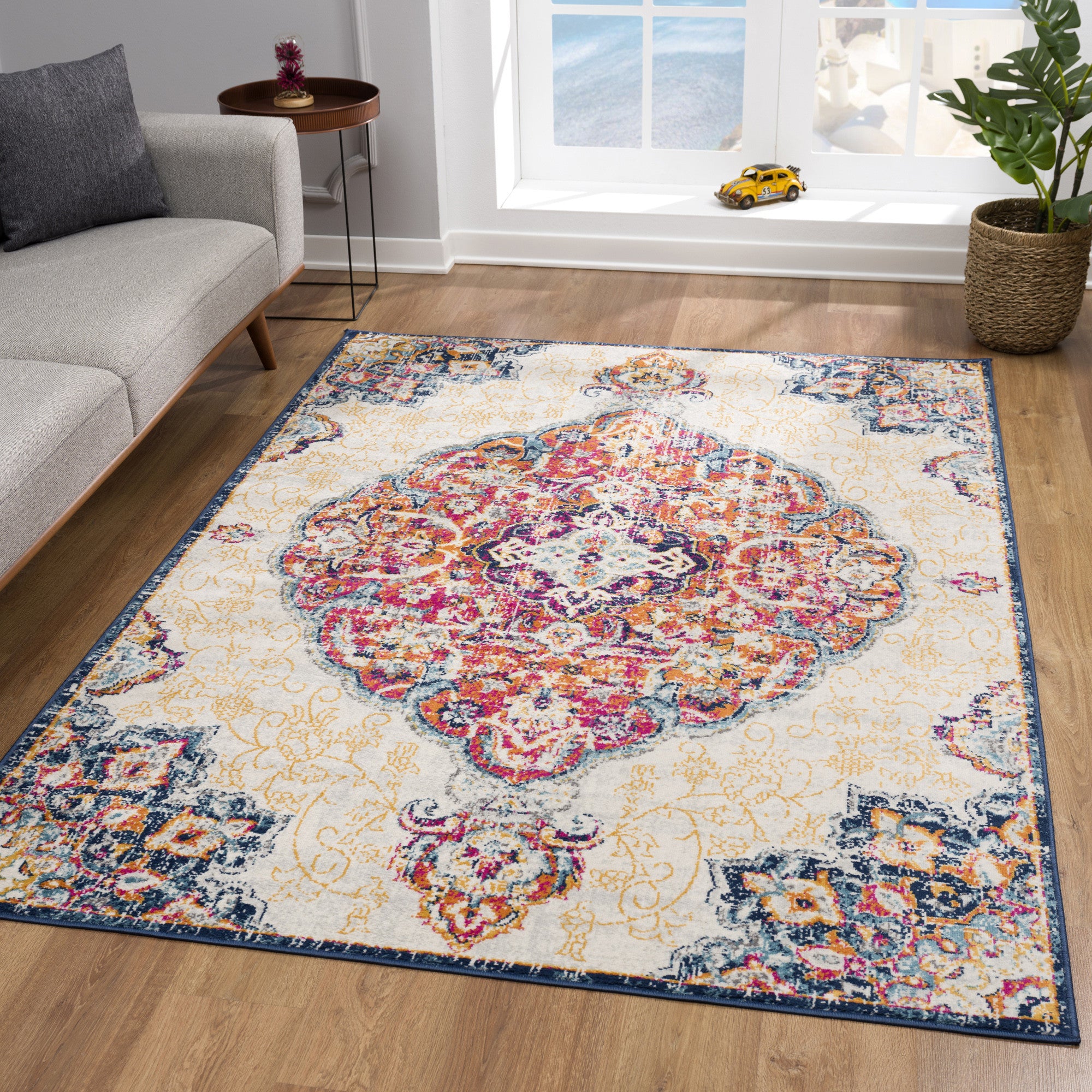 5' X 7' Cream Oriental Dhurrie Area Rug