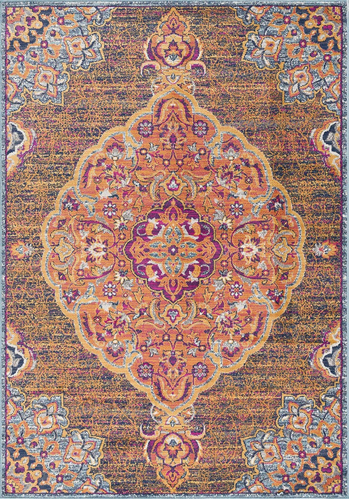 2’ X 10’ Rustic Orange Medallion Runner Rug