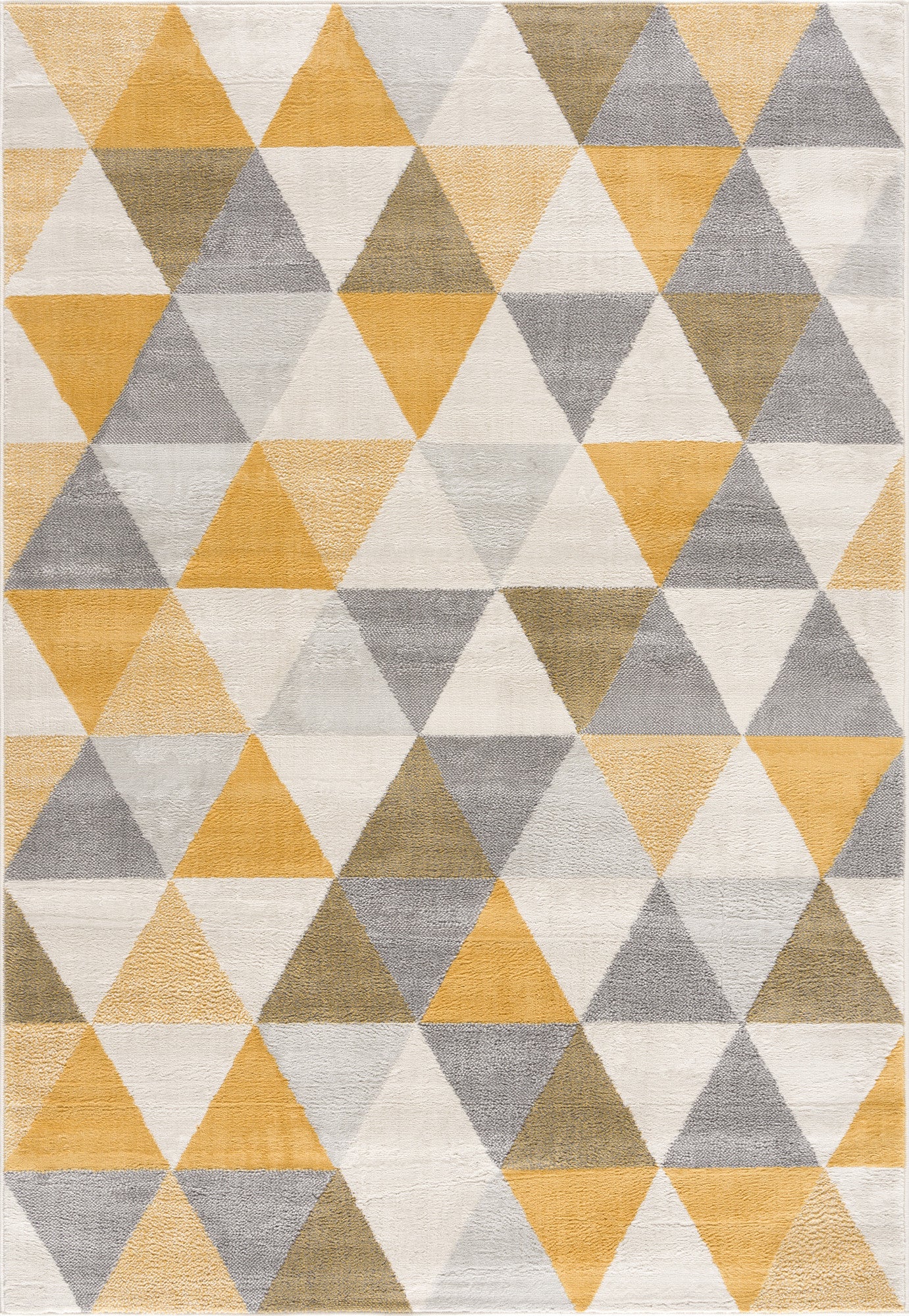 12' X 18' Yellow Geometric Washable Non Skid Area Rug