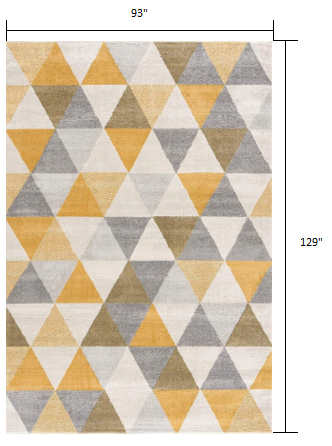 8' X 10' Yellow Geometric Dhurrie Area Rug