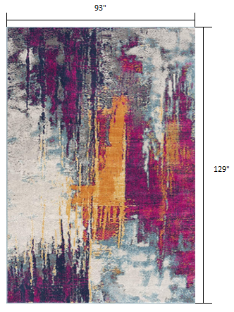 8' X 10' Magenta Abstract Dhurrie Area Rug