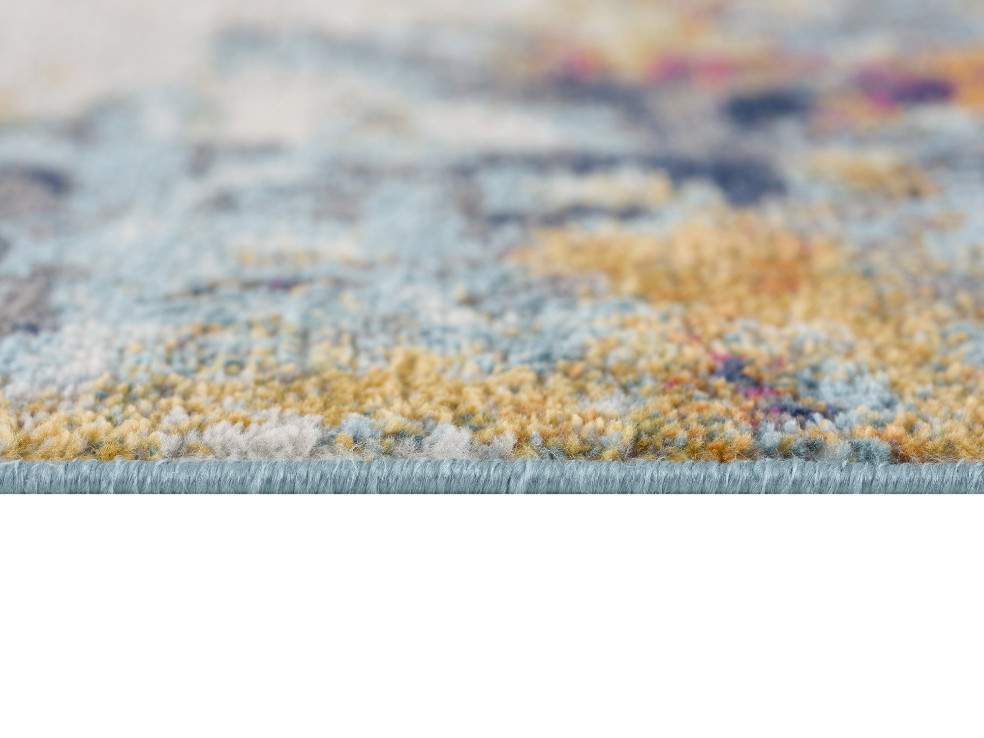 10' Teal Blue Abstract Dhurrie Runner Rug