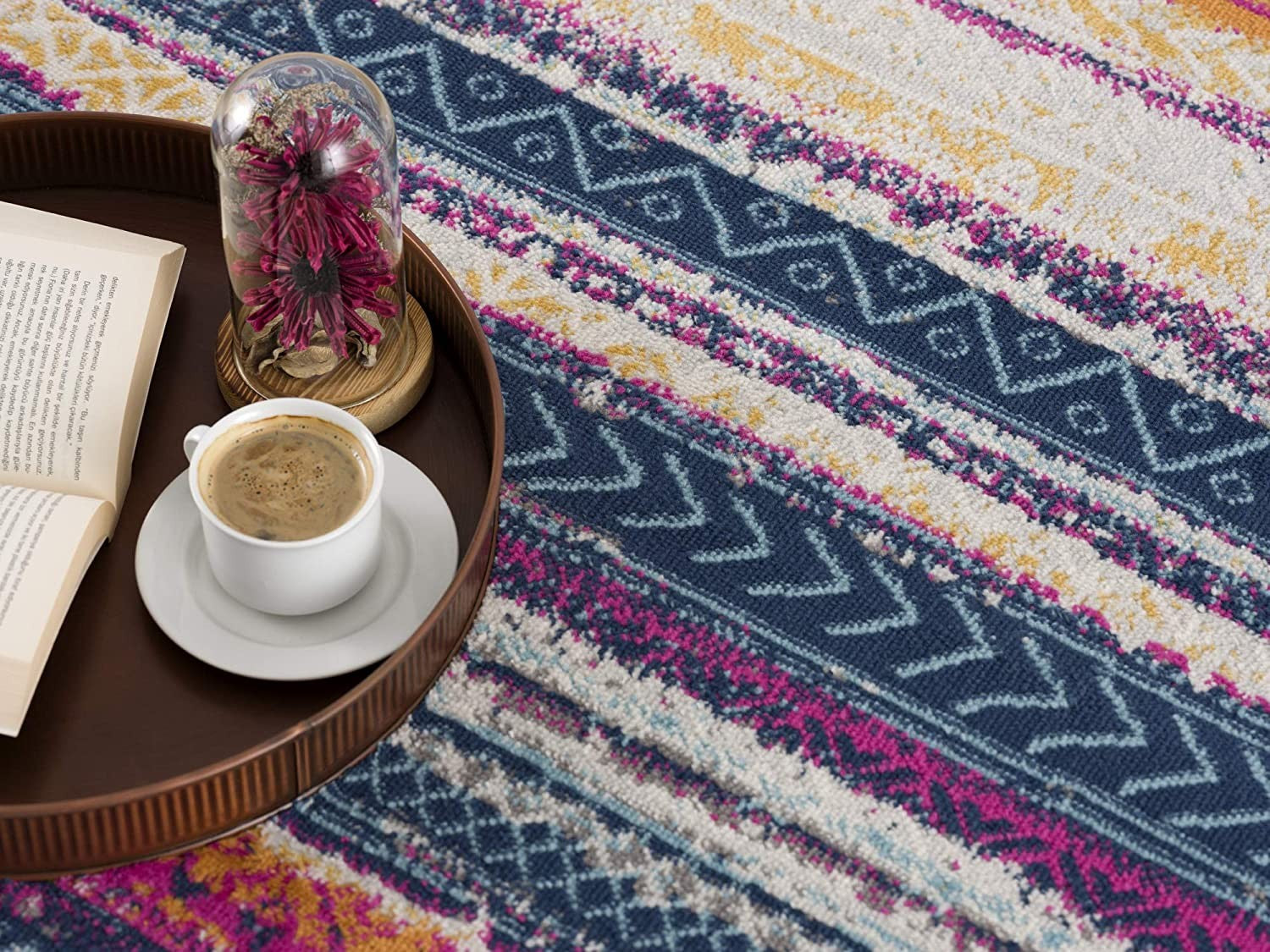 2’ X 13’ Multicolor Irregular Stripe Boho Runner Rug