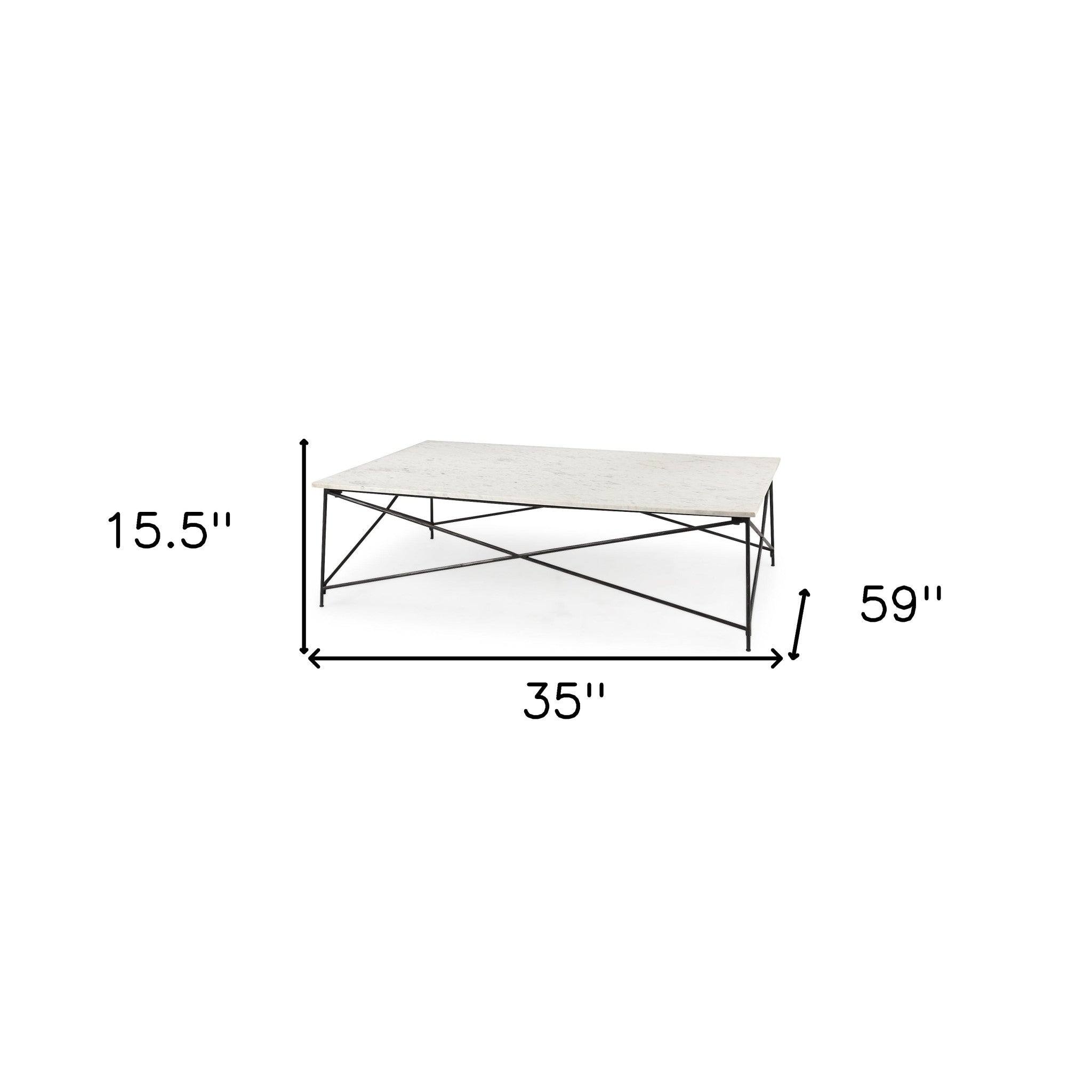 White Marble Criss Cross Base Coffee Table