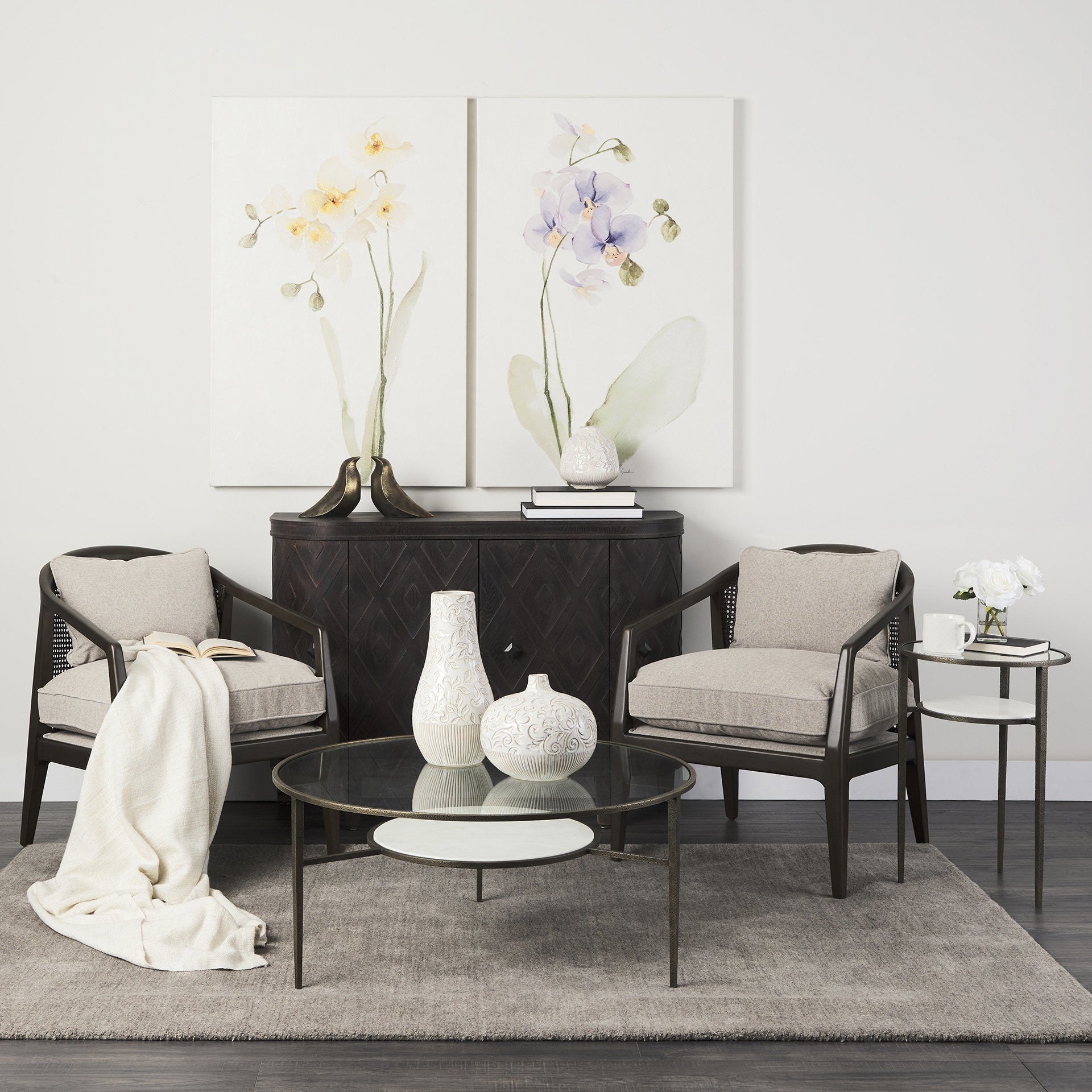 Updated Rustic Glass And Marble Antiqued Gold End Table