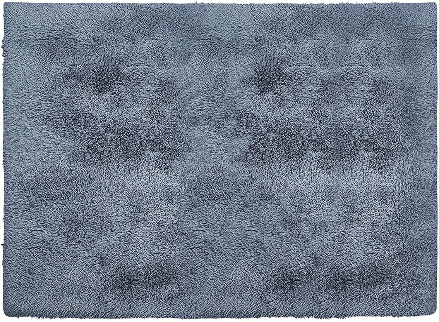 4' X 5' Gray Shag Power Loom Non Skid Area Rug