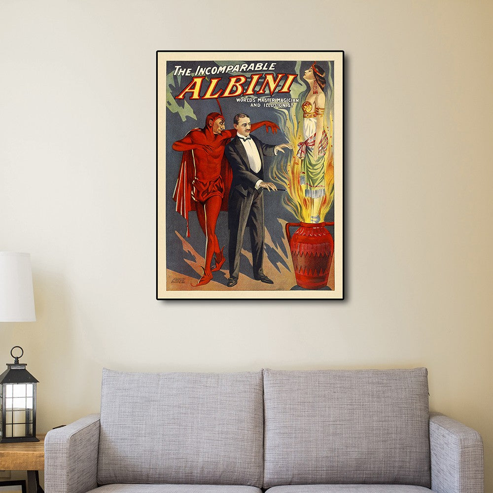 8.5" X 11" The Incomparable Albini Vintage Magic Poster Wall Art