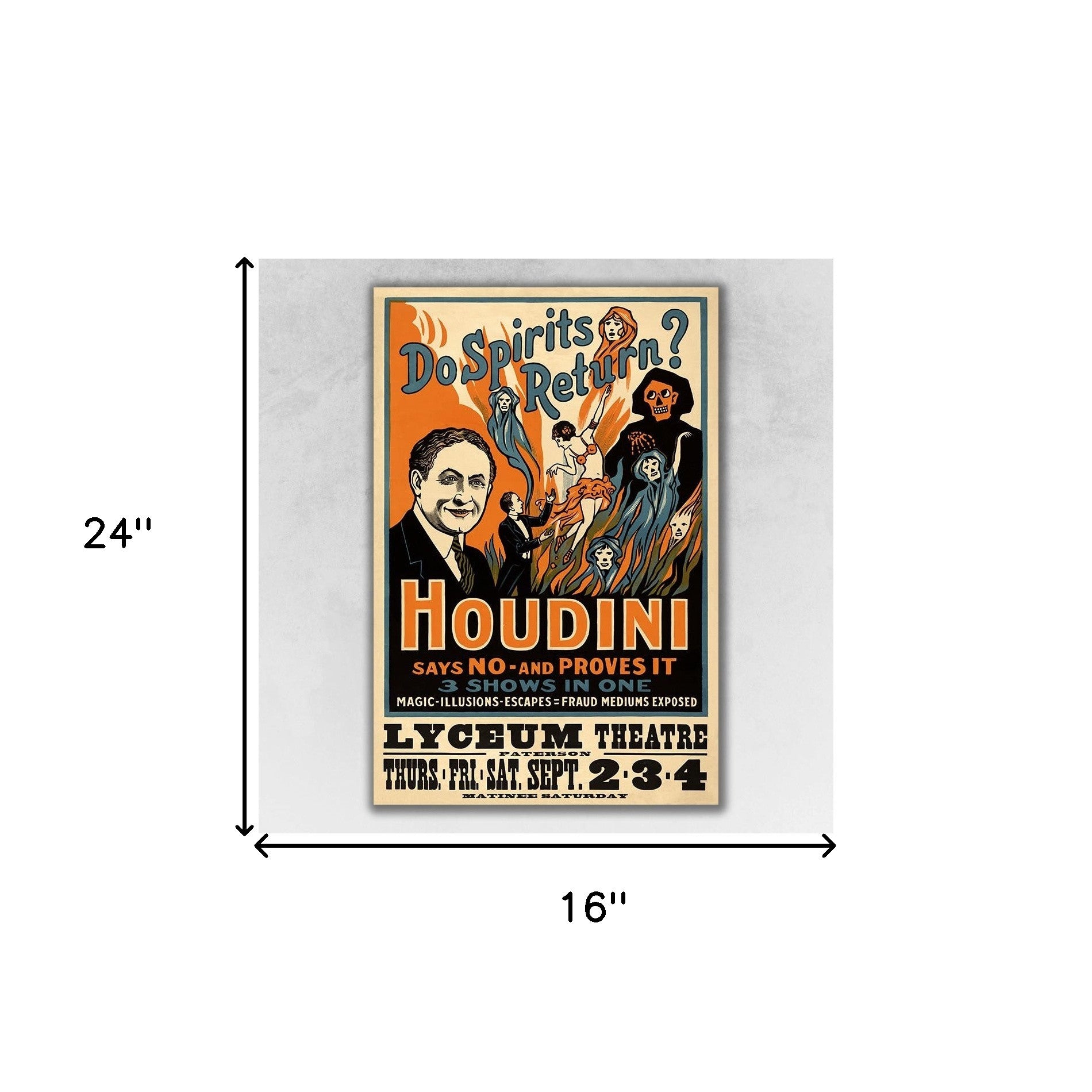 Houdini Spirits Vintage Magic Unframed Print Wall Art