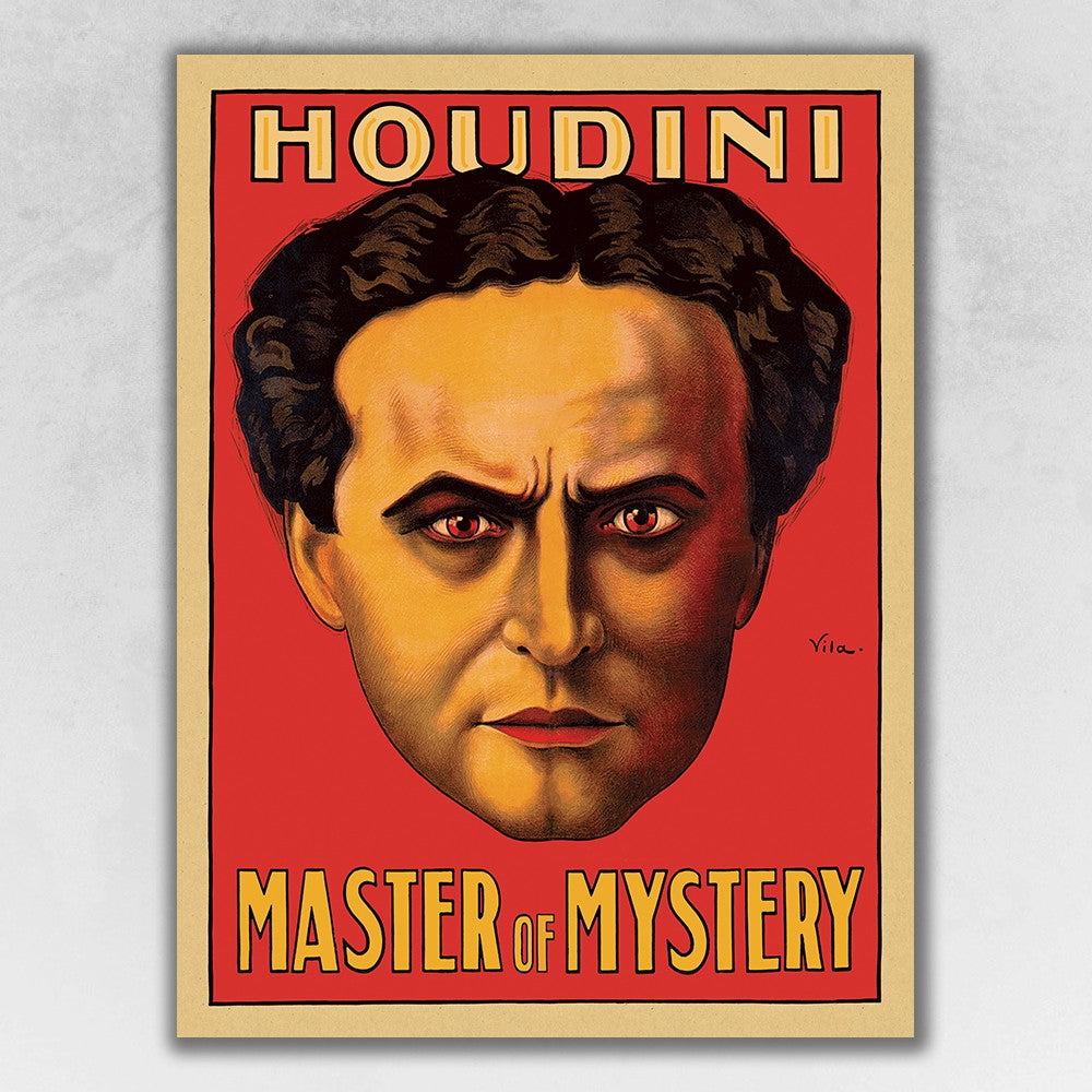 8.5" X 11" Houdini Master Of Mystery Vintage Magic Poster Wall Art