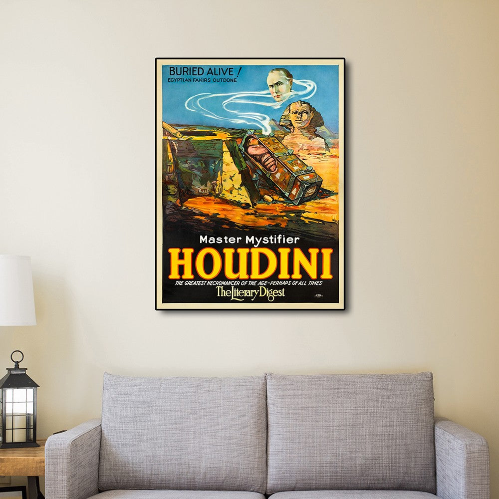 Master Mystifier Houdini Vintage Magic Unframed Print Wall Art