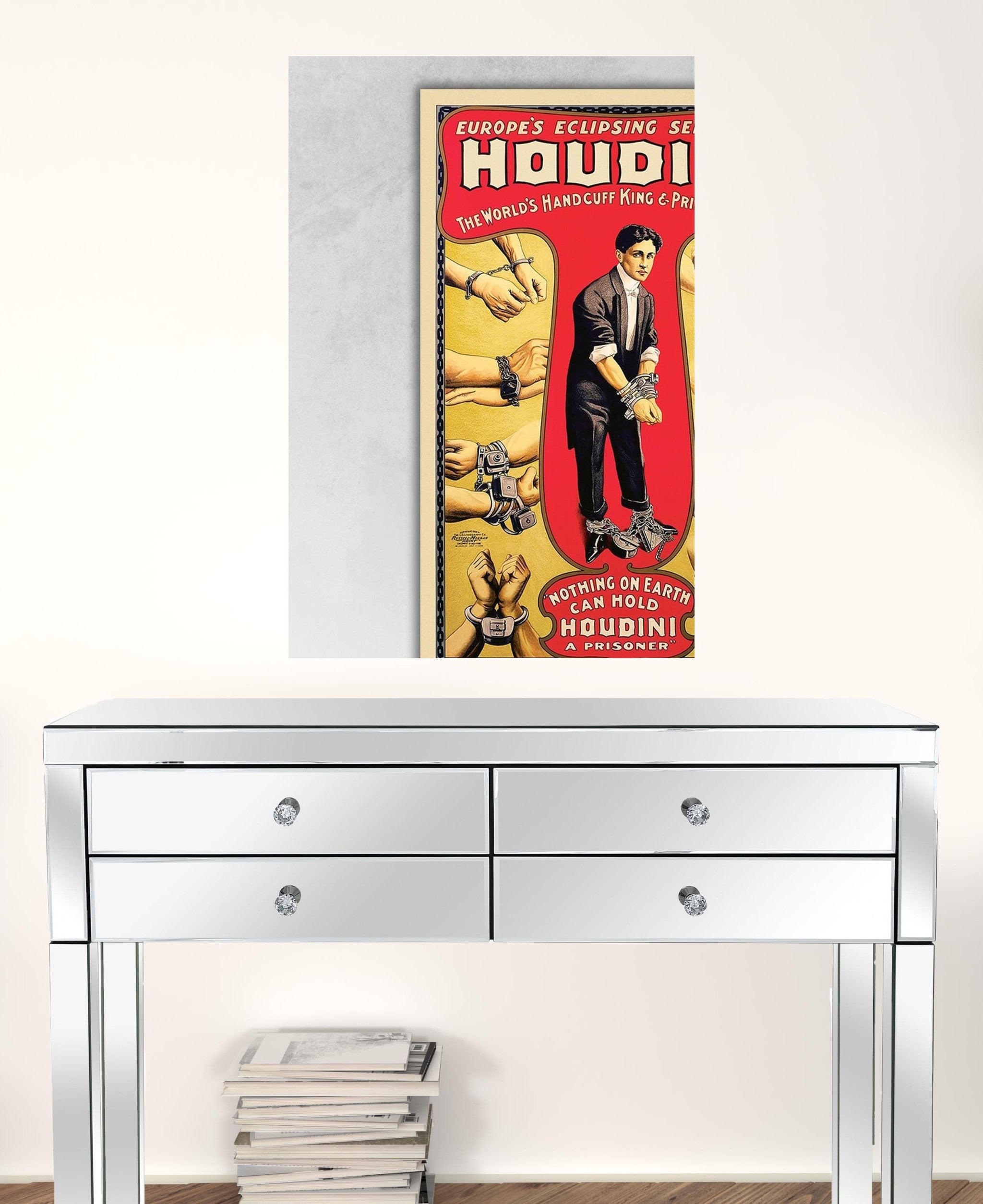 20" X 30" Houdini Handcuff King Vintage Magic Poster Wall Art