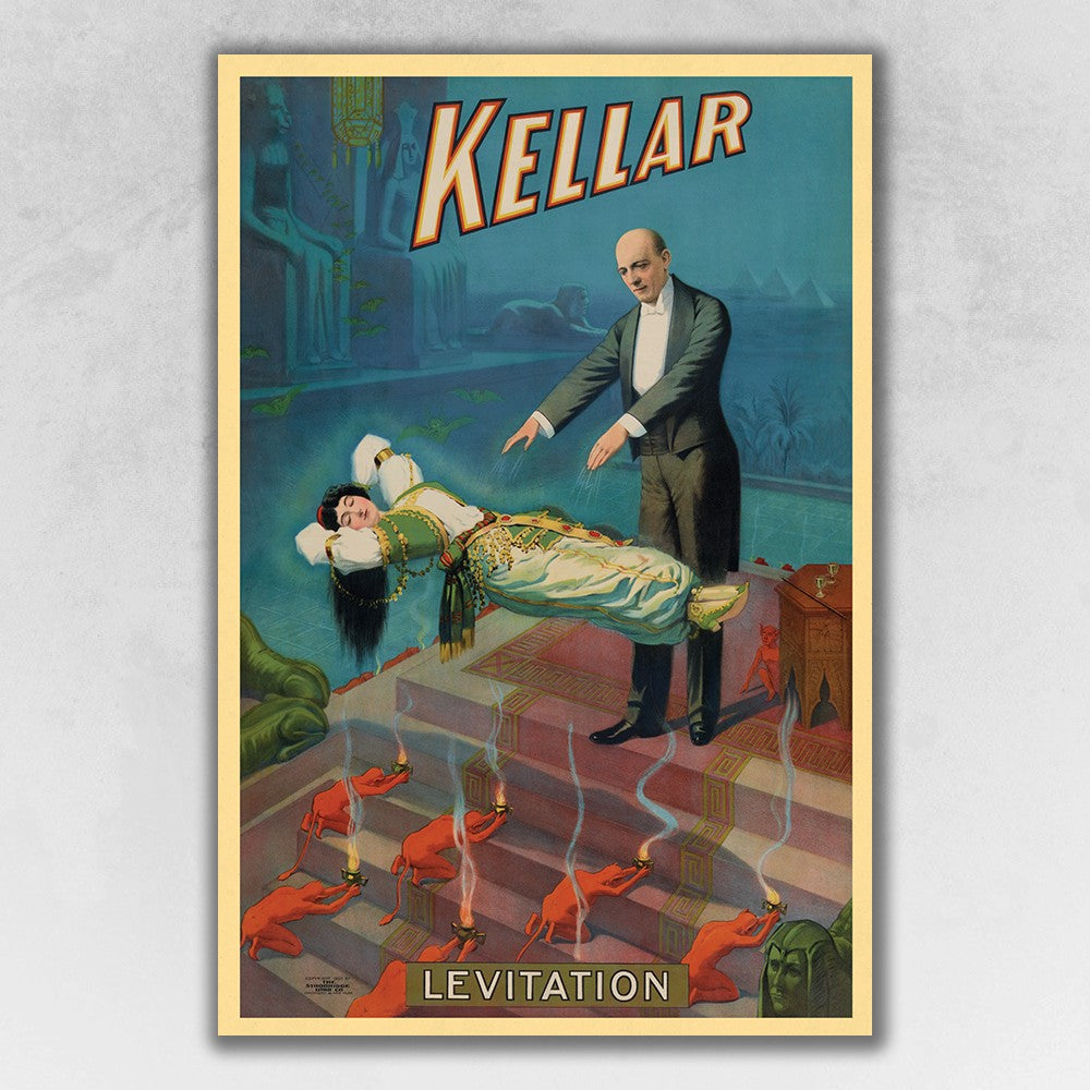 Kellar Levitation Vintage Magic Unframed Print Wall Art