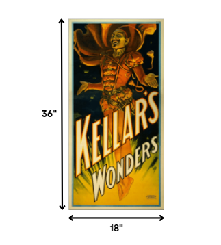 18" X 36" Keller's Wonders Vintage Magic Poster Wall Art