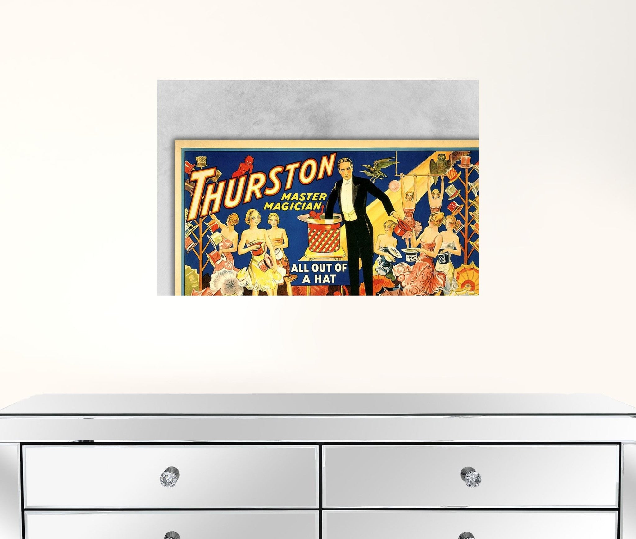 Thurston Out Of A Hat Vintage Magic Unframed Print Wall Art