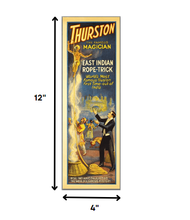 4" X 12" Thurston Rope Trick Vintage Magic Poster Wall Art